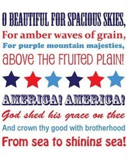 America the beautiful lyrics for 4th of July red, white and blue