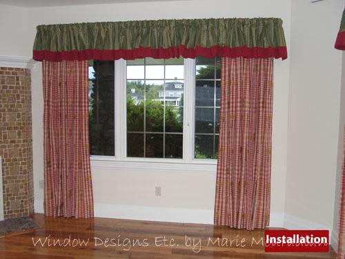 Installation of custom window treatments to give  family room comfort