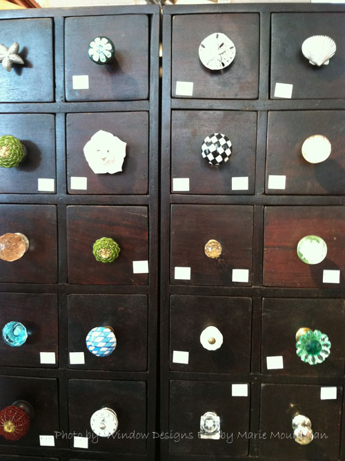 Nautical knobs and beach drawer pulls at Soho Arts Co. Cape Cod See more on the blog at WindowDesignsEtc.com
