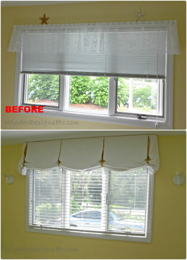 Before and After of a yellow Cape Cod bedroom. See more of the beach house by Window Designs Etc. by Marie Mouradian