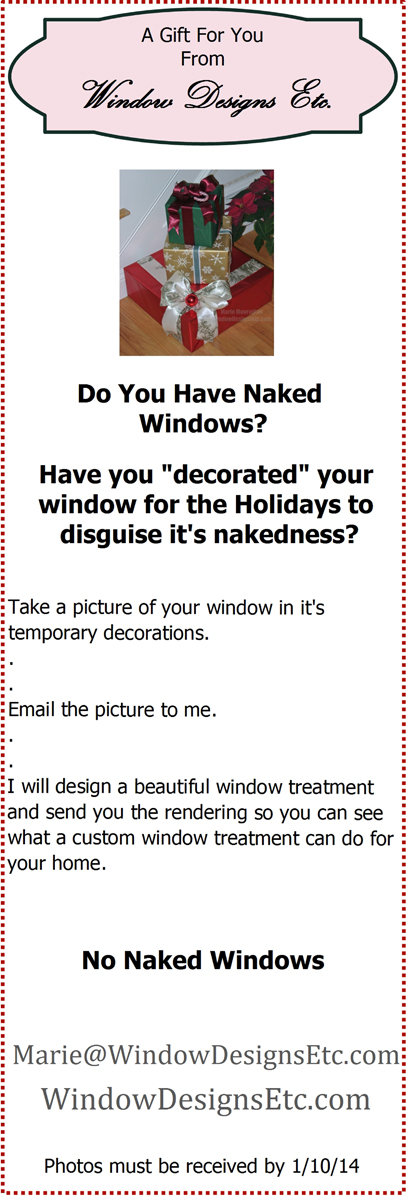 Naked Window offer from Window Designs Etc. See more creative ideas on the blog http://wp.me/p2RXdv-vv