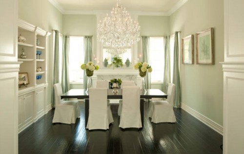 What's Your Green Decorating Style? This or That WindowDesignsEtc.com -- Mint green and white dining room from The Lennoxx