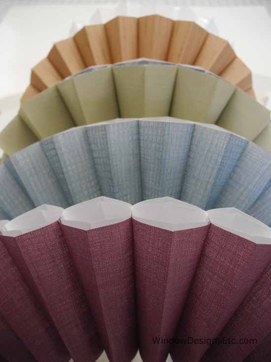 Eleven distinctive fabric styles and over 130 colors are available in Hunter Douglas Duette® Architella honeycomb shades.