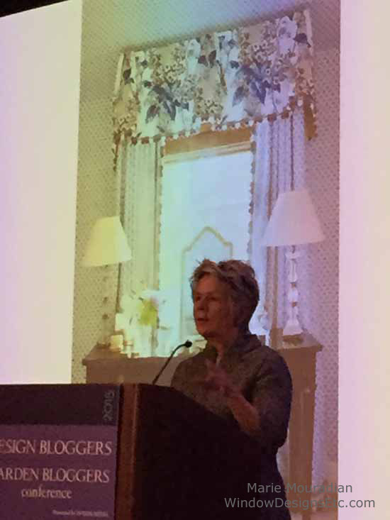 Bunny Williams speaking at Design Bloggers Conference 2015.....more on the blog WindowDesignsEtc.com