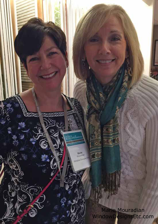 Marie Mouradian and Rhoda Southern Hospitality in the Duralee showroom at ADAC in Atlanta, GA 2015........ more on the blog WindowDesignsEtc.com