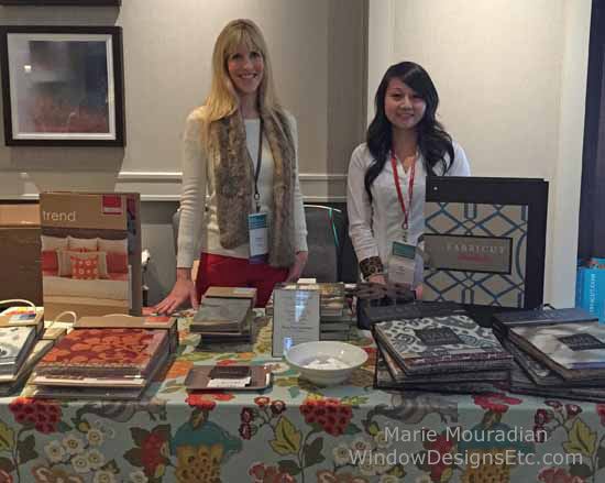 Fabricut executives Rebecca and Jen at the Fabricut Trend display as sponsers of the design bloggers Conference in Atlanta, GA 2015.....more on the blog WindowDesignsEtc.com