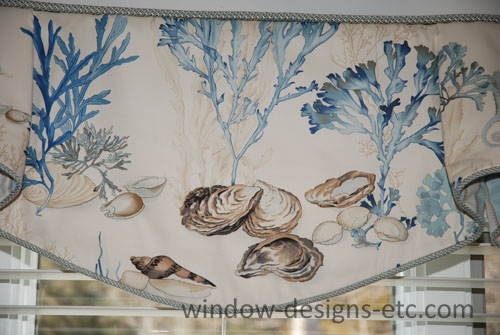 Close up of the beach themed valance.
