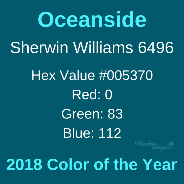 Sherwin Williams Oceanside color values hex and rgb